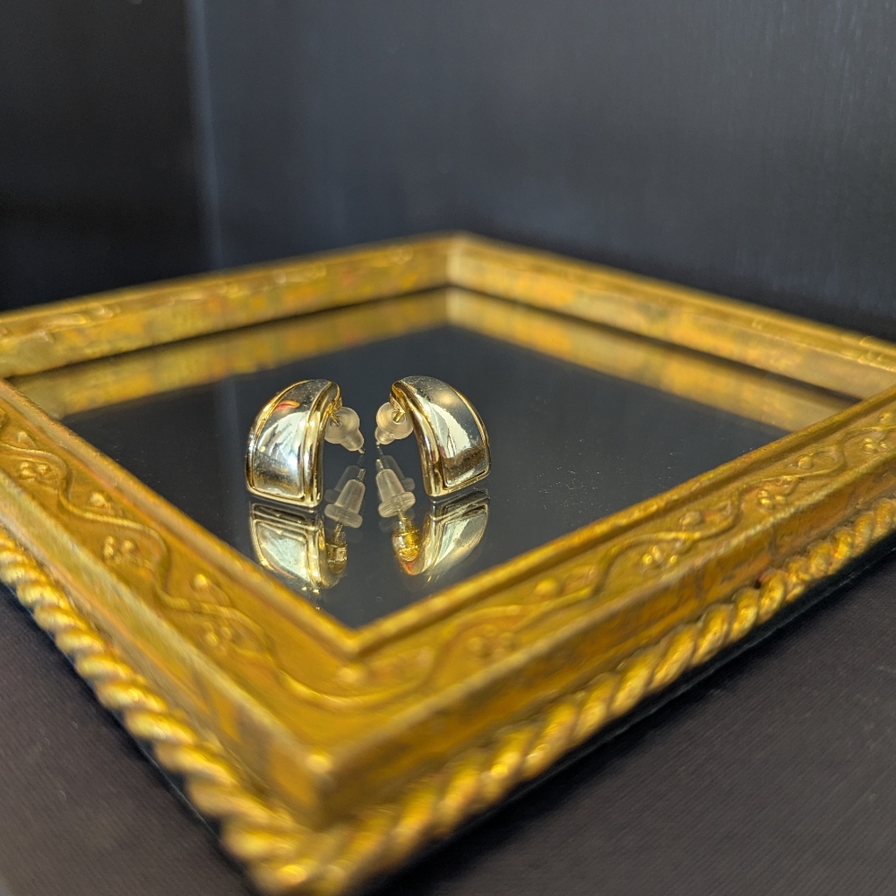 Two Tone Silver and Gold Earrings